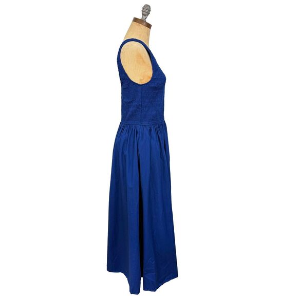 MADEWELL Melody Scoopback Smocked Midi Dress Petite PL Blue Moon A-Line NWT B61 - Picture 3 of 7